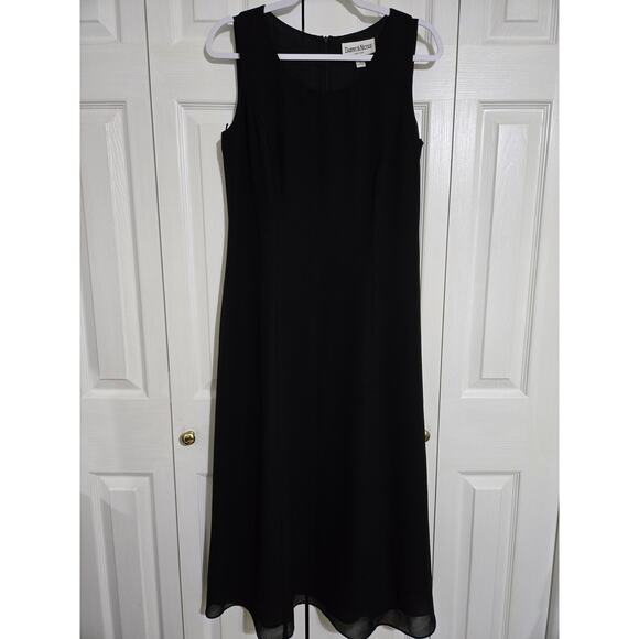 Danny and Nicole New York size 10 women's black maxi dress with sheer overlay - Picture 1 of 9